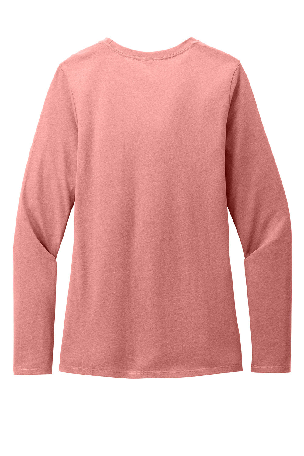 District DT110 Womens Perfect Blend CVC Long Sleeve Crewneck T-Shirt Blush Pink Frost Flat Back