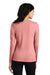 District DT110 Womens Perfect Blend CVC Long Sleeve Crewneck T-Shirt Blush Pink Frost Model Back