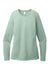 District DT110 Womens Perfect Blend CVC Long Sleeve Crewneck T-Shirt Heather Dusty Sage Green Flat Front