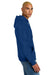 District DT1300 Mens Perfect Tri Fleece Hooded Sweatshirt Hoodie Deep Royal Blue Model Side