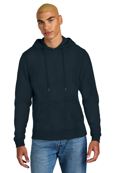 District DT1300 Mens Perfect Tri Fleece Hooded Sweatshirt Hoodie New Navy Blue Model Front