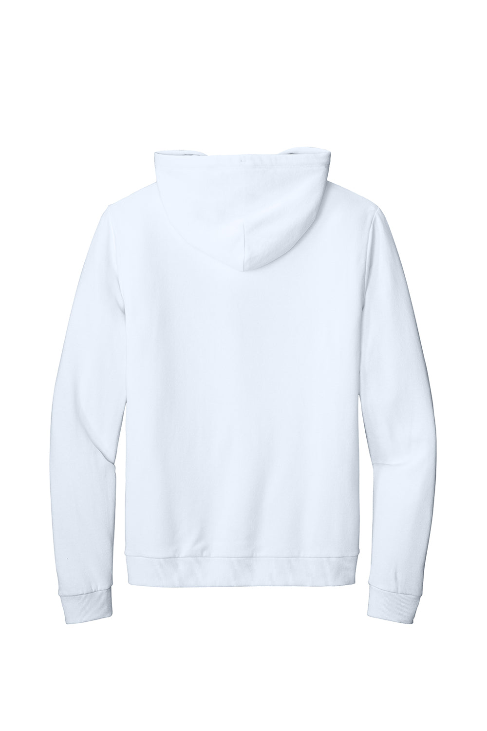 District DT1300 Mens Perfect Tri Fleece Hooded Sweatshirt Hoodie White Flat Back