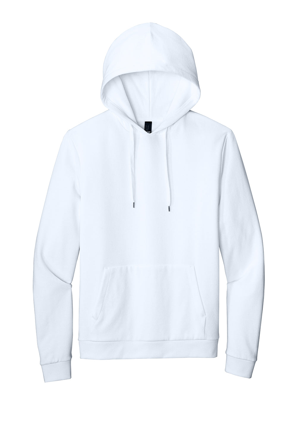 District DT1300 Mens Perfect Tri Fleece Hooded Sweatshirt Hoodie White Flat Front