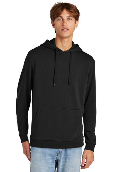 District DT1300 Mens Perfect Tri Fleece Hooded Sweatshirt Hoodie Black Model Front