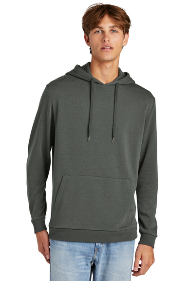 District DT1300 Mens Perfect Tri Fleece Hooded Sweatshirt Hoodie Deepest Grey Model Front