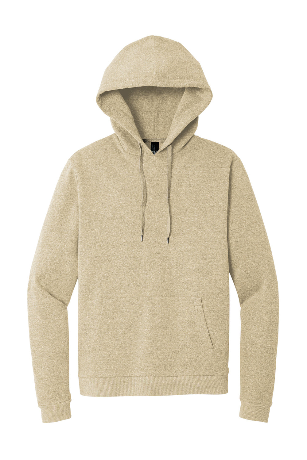 District DT1300 Mens Perfect Tri Fleece Hooded Sweatshirt Hoodie Heather Desert Tan Flat Front