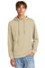 District DT1300 Mens Perfect Tri Fleece Hooded Sweatshirt Hoodie Heather Desert Tan Model Front