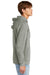 District DT1300 Mens Perfect Tri Fleece Hooded Sweatshirt Hoodie Grey Frost Model Side