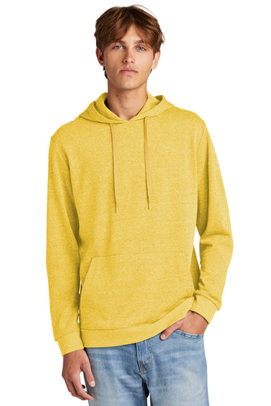 District DT1300 Mens Perfect Tri Fleece Hooded Sweatshirt Hoodie Heather Ochre Yellow Model Front