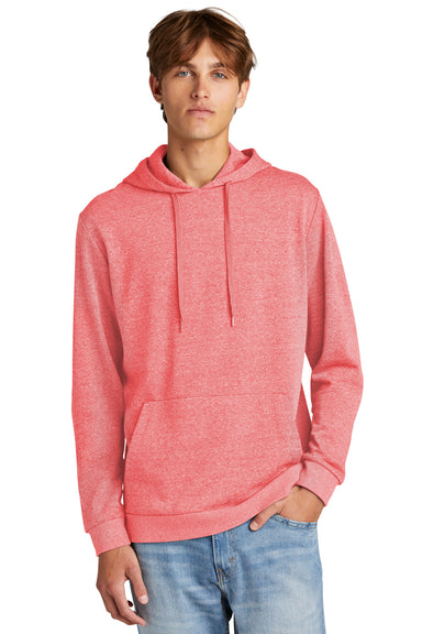 District DT1300 Mens Perfect Tri Fleece Hooded Sweatshirt Hoodie Red Frost Model Front