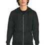 District Mens Perfect Tri Fleece Full Zip Hooded Sweatshirt Hoodie - Deepest Grey - NEW