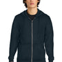 District Mens Perfect Tri Fleece Full Zip Hooded Sweatshirt Hoodie - New Navy Blue - NEW