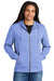 District DT1302 Mens Perfect Tri Fleece Full Zip Hooded Sweatshirt Hoodie Royal Blue Frost Model Front