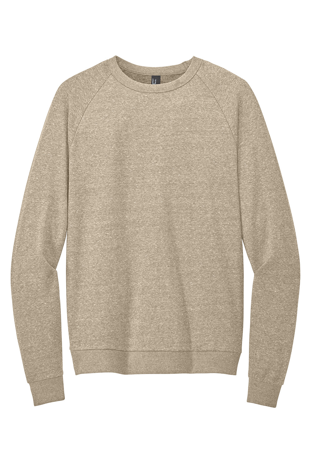 District DT1304 Mens Perfect Tri Fleece Crewneck Sweatshirt Heather Desert Tan Flat Front