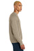 District DT1304 Mens Perfect Tri Fleece Crewneck Sweatshirt Heather Desert Tan Model Side