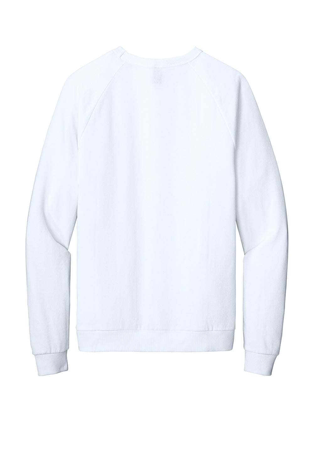 District DT1304 Mens Perfect Tri Fleece Crewneck Sweatshirt White Flat Back