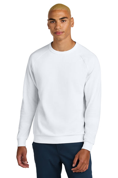 District DT1304 Mens Perfect Tri Fleece Crewneck Sweatshirt White Model Front