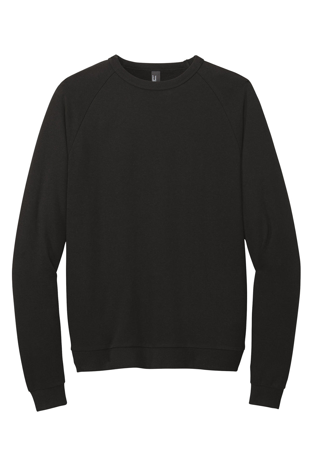 District DT1304 Mens Perfect Tri Fleece Crewneck Sweatshirt Black Flat Front