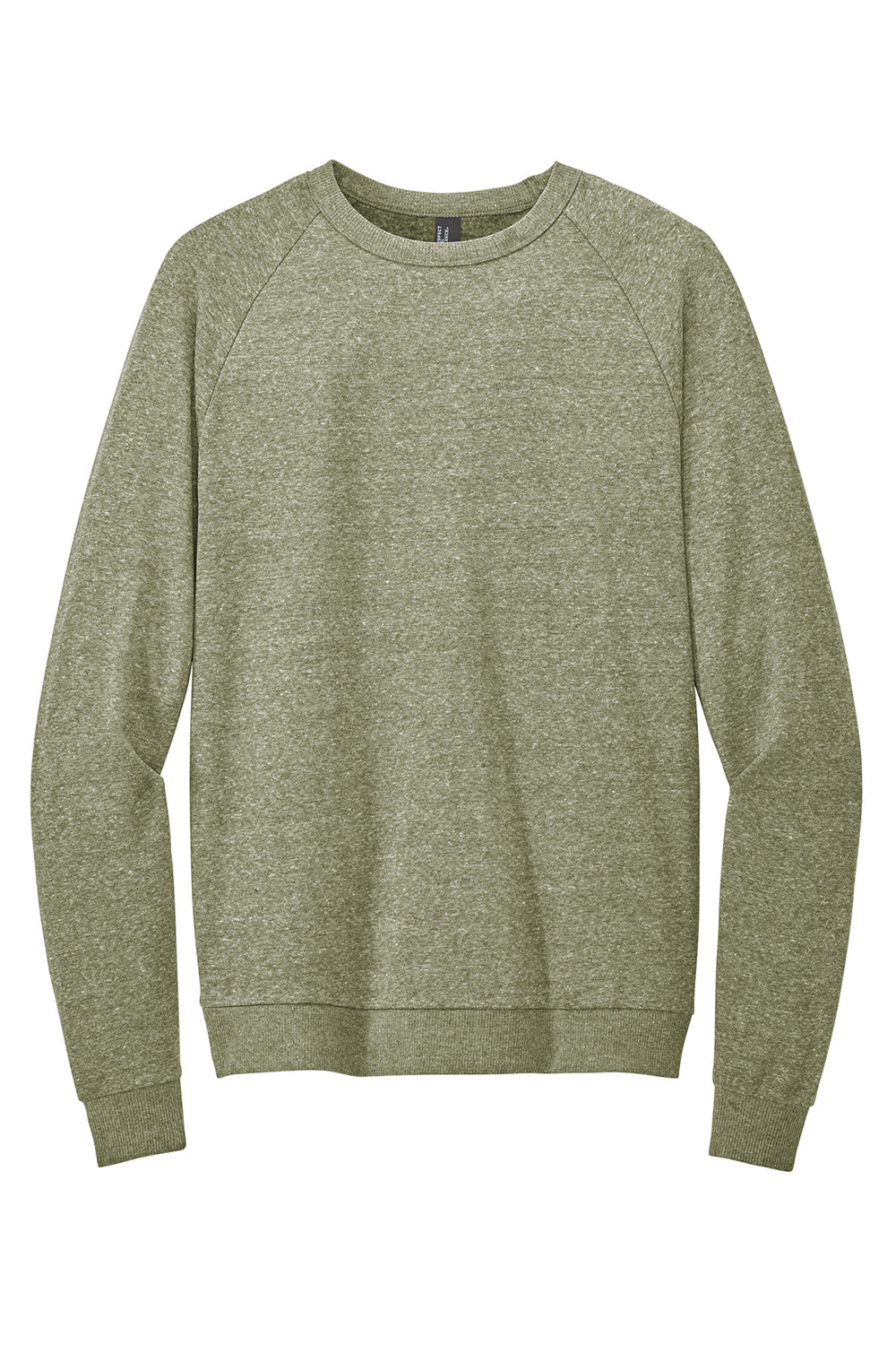 District DT1304 Mens Perfect Tri Fleece Crewneck Sweatshirt Military Green Frost Flat Front