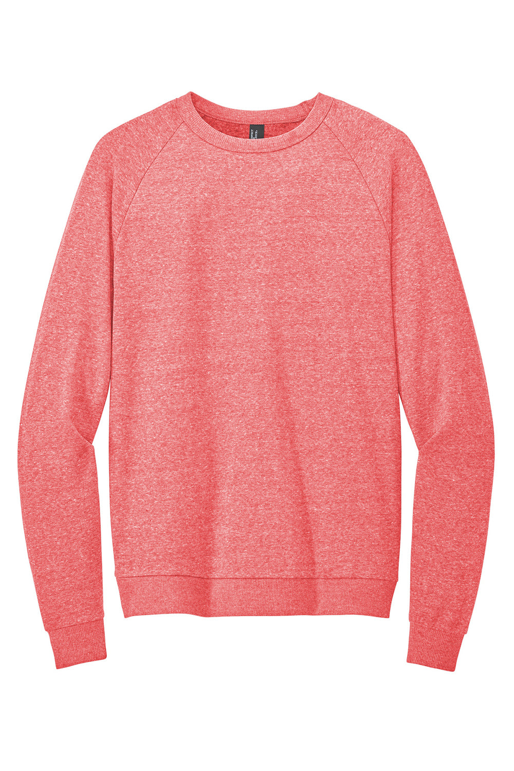 District DT1304 Mens Perfect Tri Fleece Crewneck Sweatshirt Red Frost Flat Front