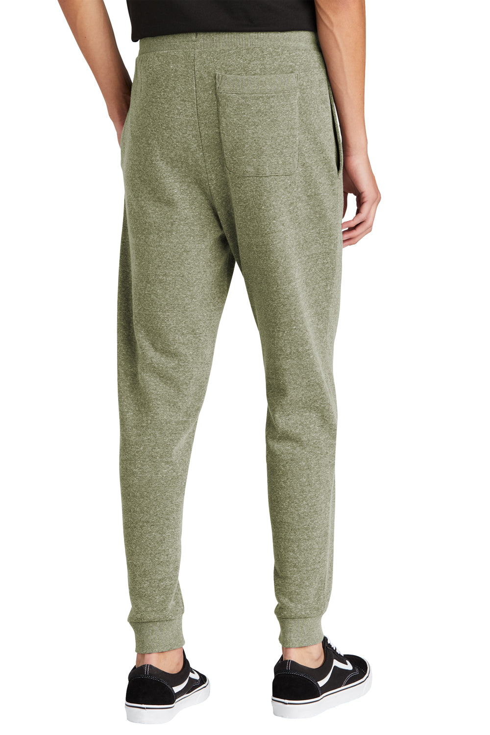 District DT1307 Mens Perfect Tri Fleece Jogger Sweatpants w/ Pockets Military Green Frost Model Back