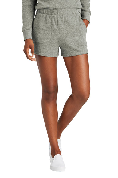 District DT1309 Womens Perfect Tri Fleece Shorts w/ Pockets Grey Frost Model Front