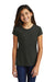 District DT130YG Youth Girls Perfect Short Sleeve Crewneck T-Shirt Black Frost Model Front