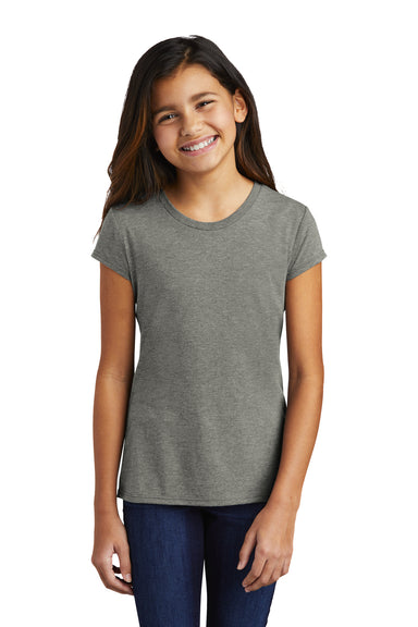 District DT130YG Youth Girls Perfect Short Sleeve Crewneck T-Shirt Grey Frost Model Front