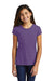 District DT130YG Youth Girls Perfect Short Sleeve Crewneck T-Shirt Purple Frost Model Front