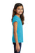 District DT130YG Youth Girls Perfect Short Sleeve Crewneck T-Shirt Turquoise Blue Frost Model Side