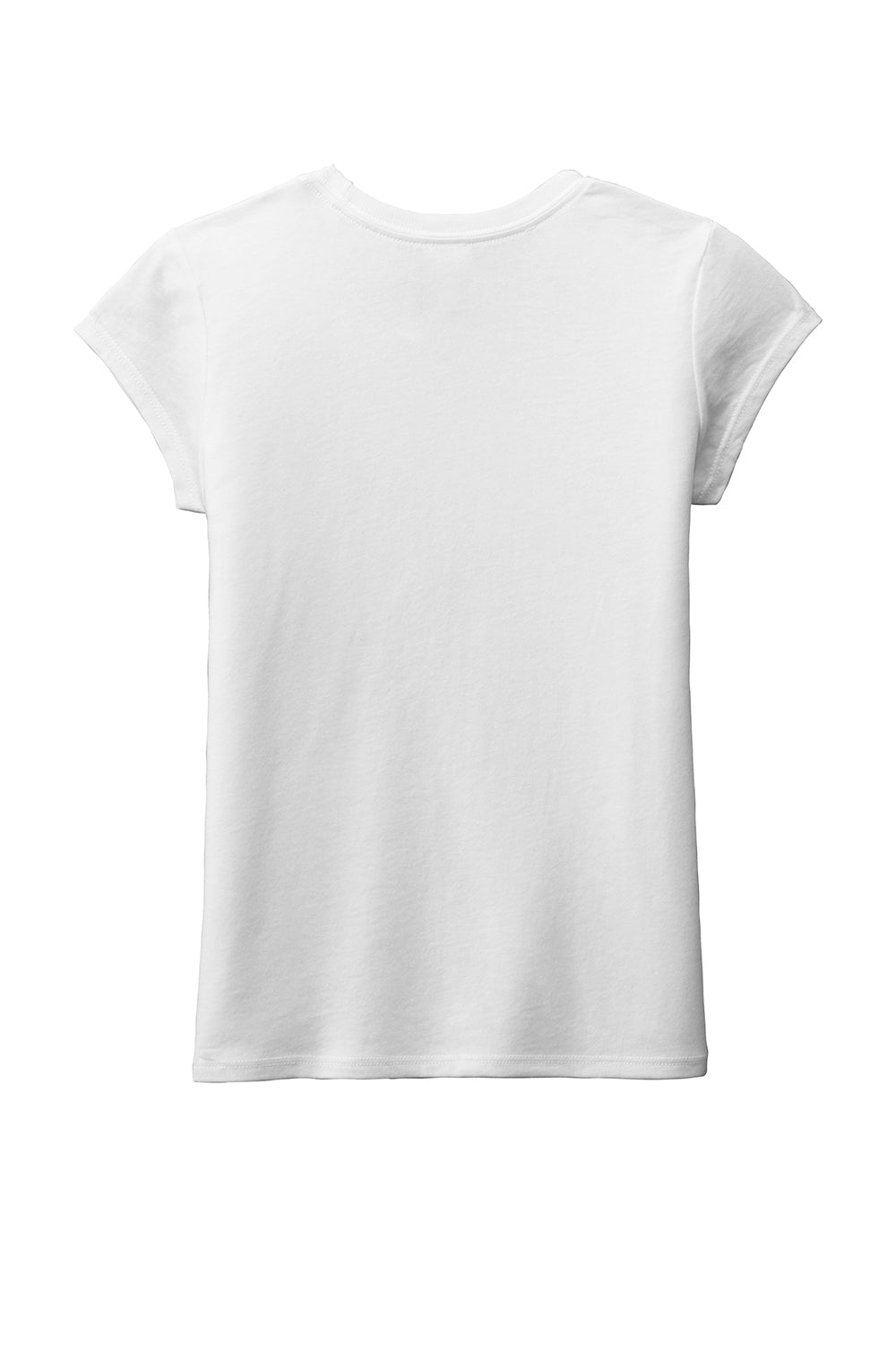 District DT130YG Youth Girls Perfect Short Sleeve Crewneck T-Shirt White Flat Back