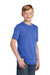 District DT130Y Youth Perfect Tri Short Sleeve Crewneck T-Shirt Royal Blue Frost Model 3q