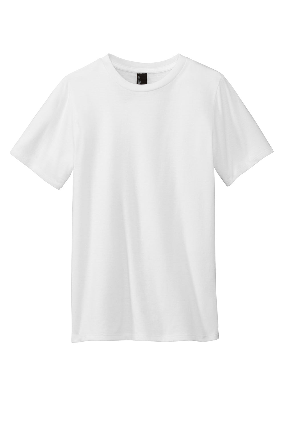 District DT130Y Youth Perfect Tri Short Sleeve Crewneck T-Shirt White Flat Front