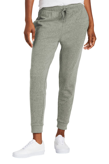 District DT1310 Womens Perfect Tri Fleece Jogger Sweatpants w/ Pockets Grey Frost Model Front