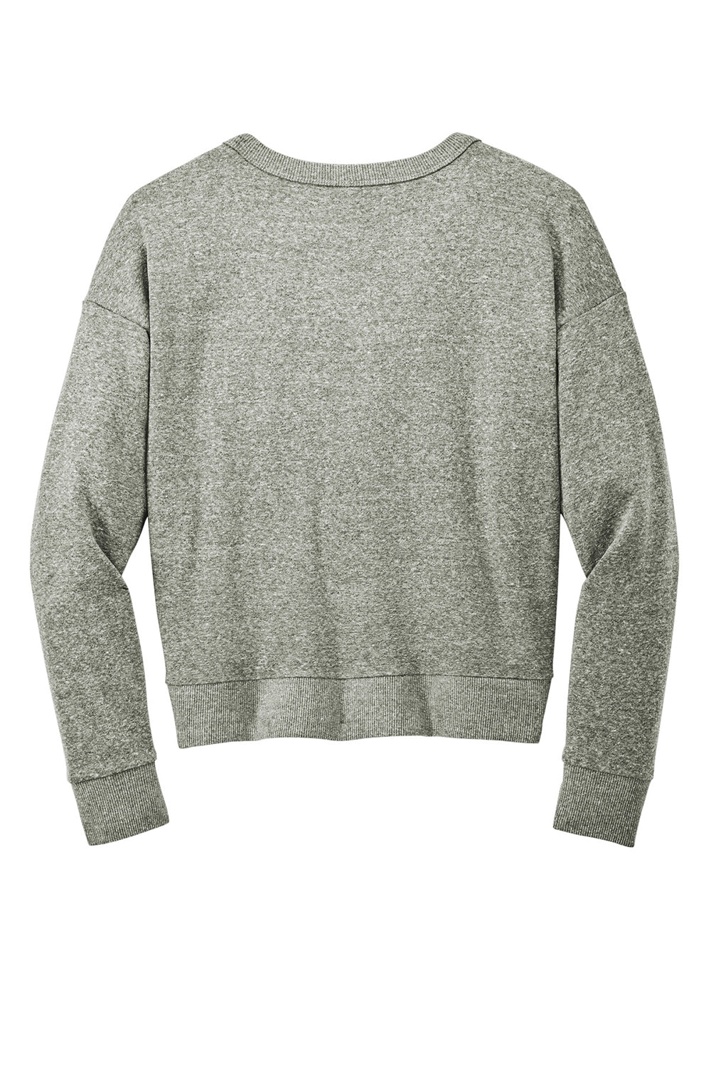 District DT1312 Womens Perfect Tri Fleece V-Neck Sweatshirt Grey Frost Flat Back