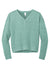 District DT1312 Womens Perfect Tri Fleece V-Neck Sweatshirt Heather Eucalyptus Blue Flat Front