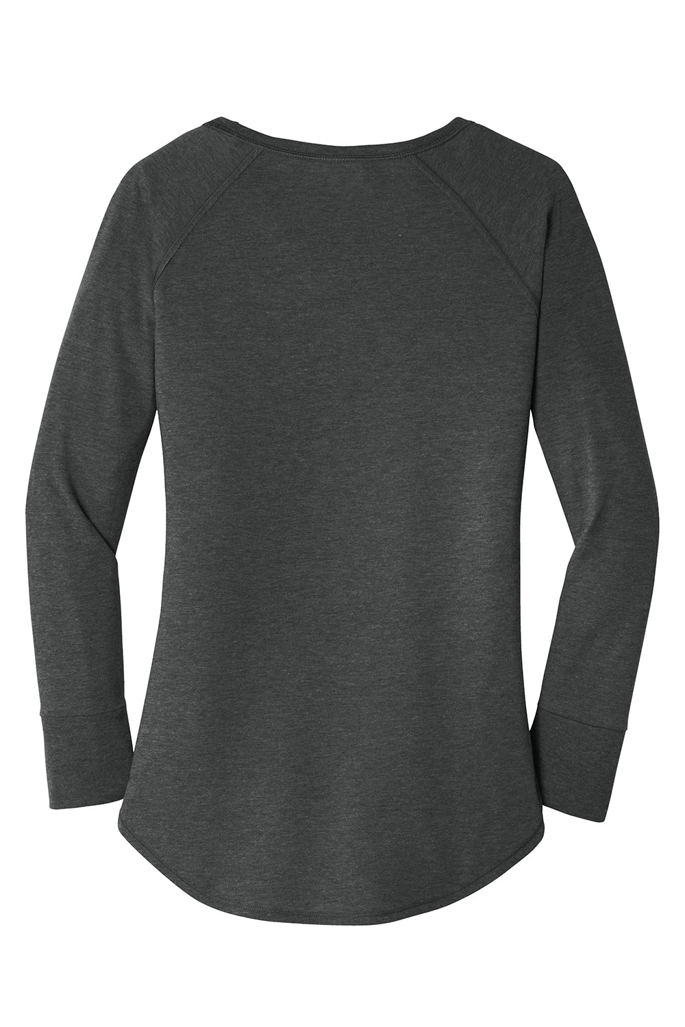 District DT132L Womens Perfect Tri Long Sleeve Crewneck T-Shirt Black Frost Flat Back