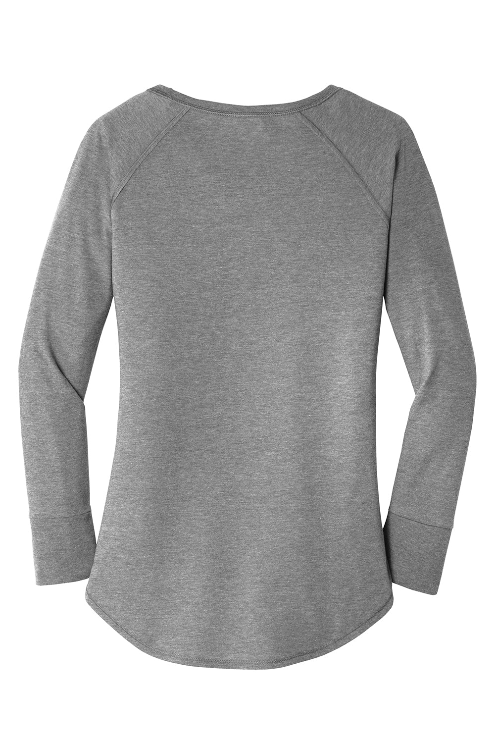 District DT132L Womens Perfect Tri Long Sleeve Crewneck T-Shirt Grey Frost Flat Back