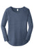 District DT132L Womens Perfect Tri Long Sleeve Crewneck T-Shirt Navy Blue Frost Flat Front