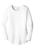 District DT132L Womens Perfect Tri Long Sleeve Crewneck T-Shirt White Flat Front