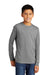 District DT132Y Youth Perfect Tri Long Sleeve Crewneck T-Shirt Grey Frost Model Front