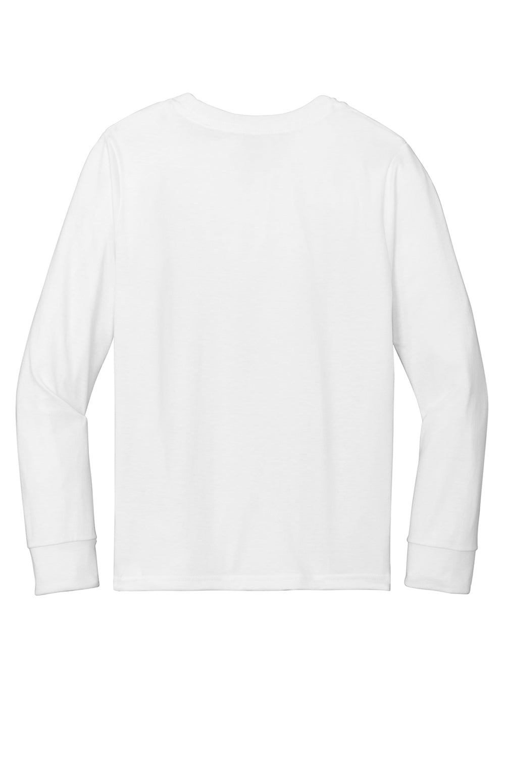 District DT132Y Youth Perfect Tri Long Sleeve Crewneck T-Shirt White Flat Back