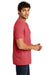 District DT1350 Mens Perfect Tri Short Sleeve V-Neck T-Shirt Red Frost Model Side