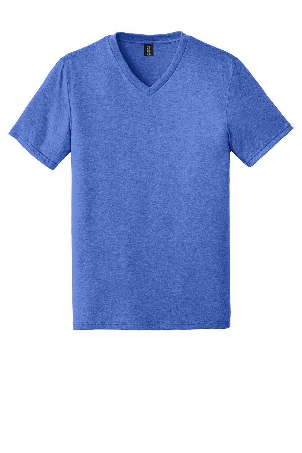 District DT1350 Mens Perfect Tri Short Sleeve V-Neck T-Shirt Royal Blue Frost Flat Front