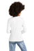 District DT135 Womens Perfect Tri Long Sleeve V-Neck T-Shirt White Model Back