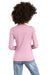 District DT135 Womens Perfect Tri Long Sleeve V-Neck T-Shirt Heather Wisteria Pink Model Back