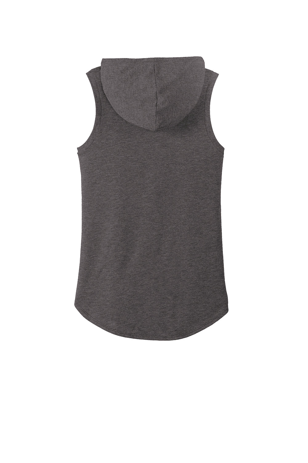 District DT1375 Womens Perfect Sleeveless Hooded T-Shirt Hoodie Heather Charcoal Grey Flat Back