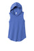 District DT1375 Womens Perfect Sleeveless Hooded T-Shirt Hoodie Royal Blue Frost Flat Front