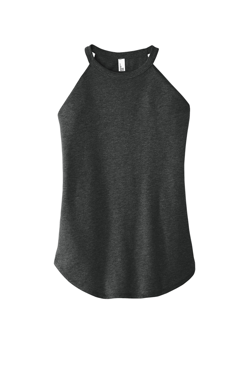 District DT137L Womens Perfect Tri Rocker Tank Top Black Frost Flat Front