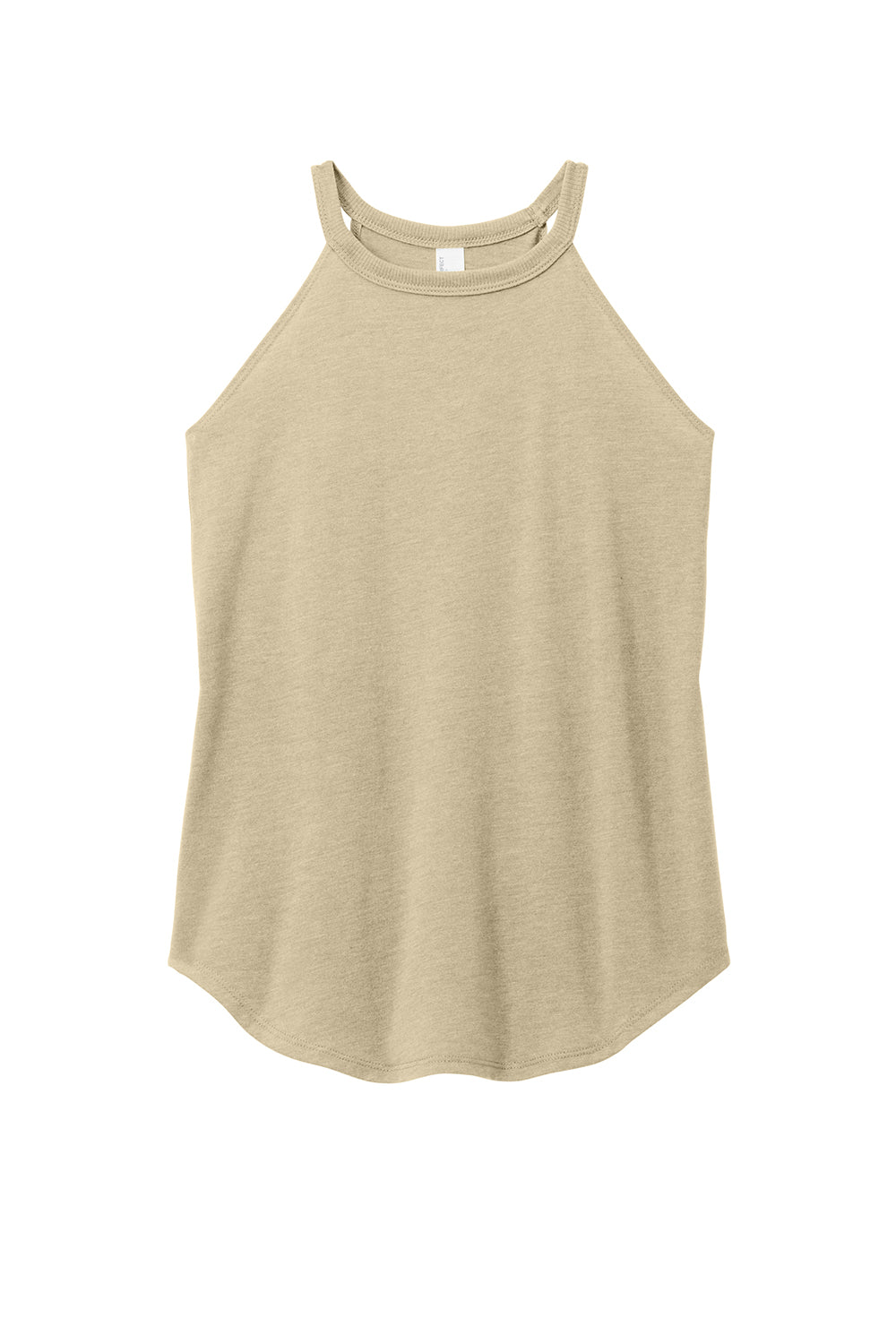 District DT137L Womens Perfect Tri Rocker Tank Top Heather Desert Tan Flat Front